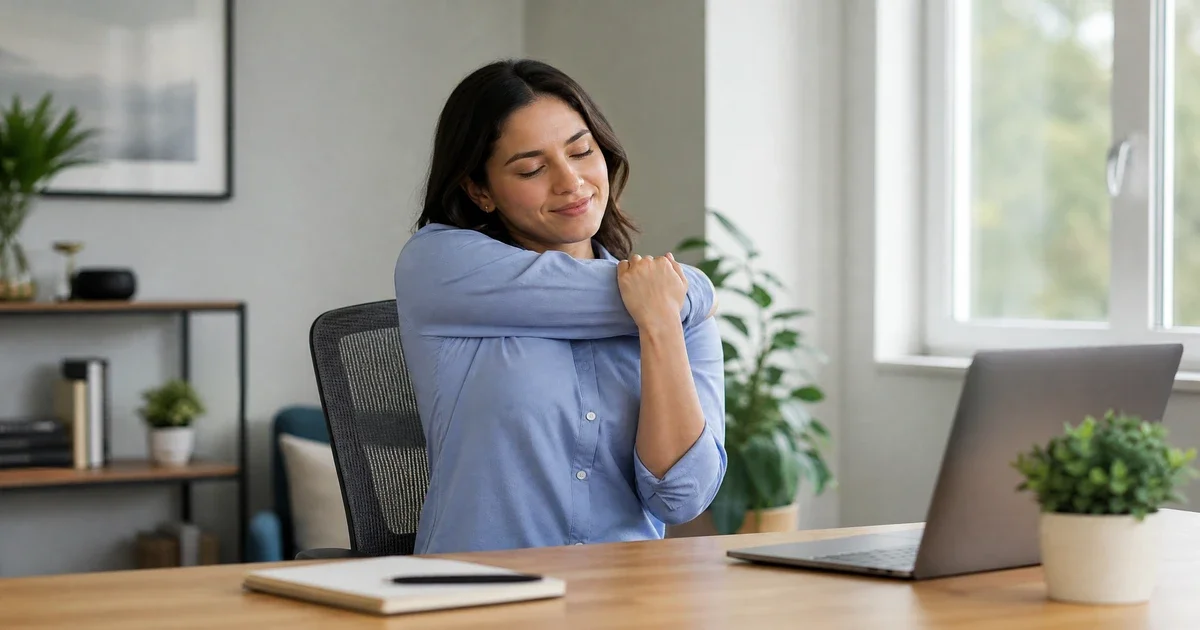 how to relieve shoulder pain from sitting at a desk all day